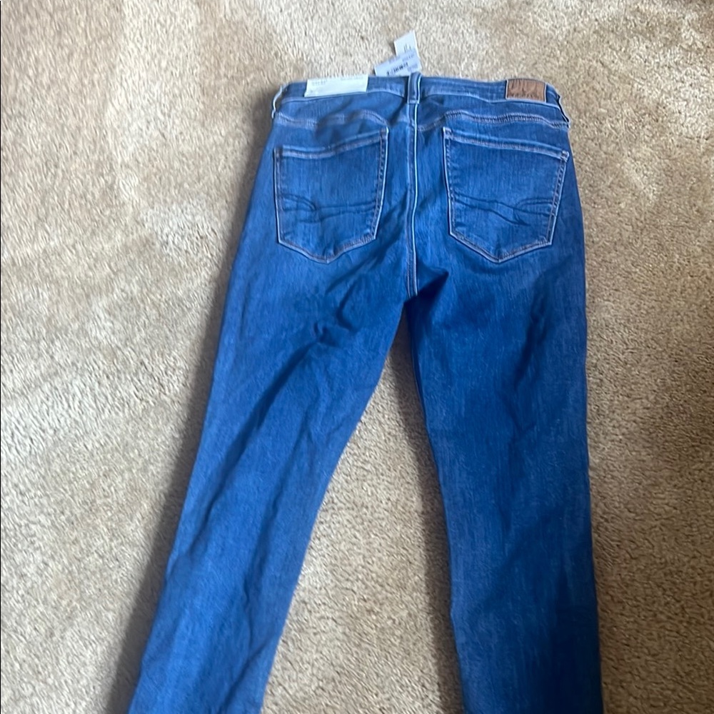 American Eagle Outfitters Blue Skinny Jeans Classic Style high rise jegging
